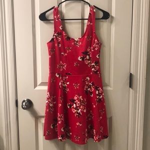 Red Floral Print Dress